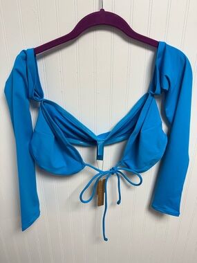 Skims Recycled Swim Long Sleeve Bikini Top NWT